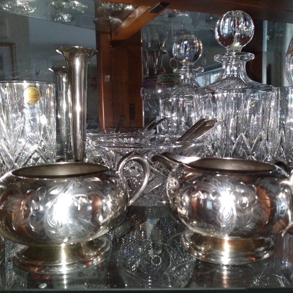 Vintage set of coffee and milk holders